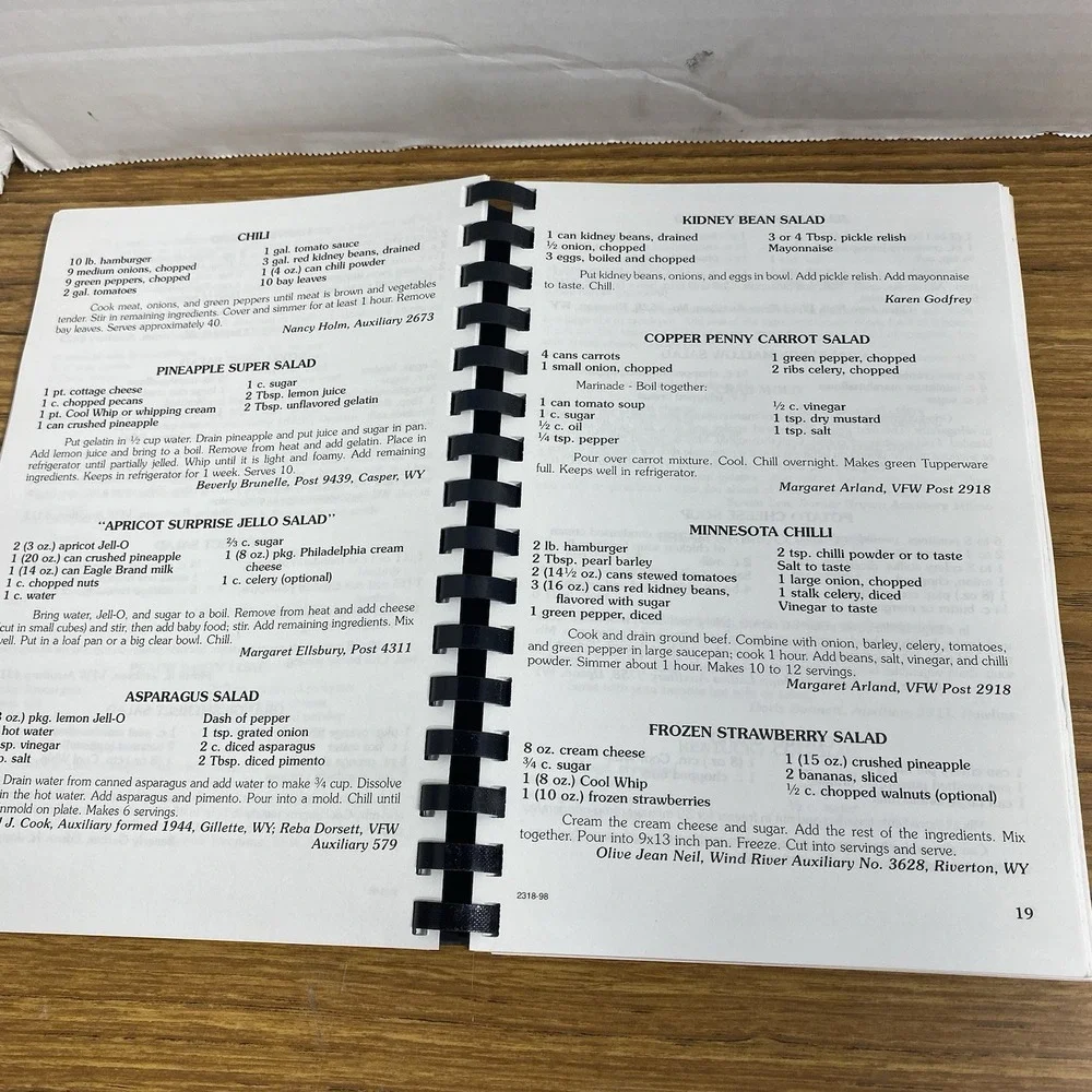 VTG Wyoming VFW Ladies Auxiliary Regional Cookbook Third Edition Local Comb